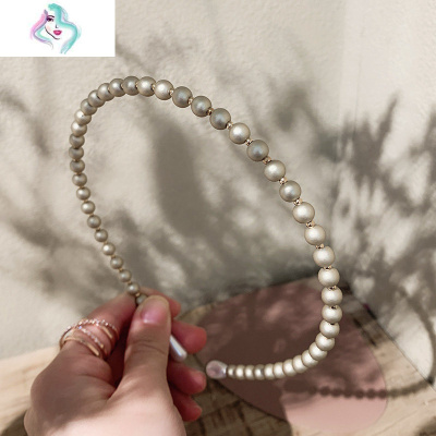 女神范~小珍珠发卡网红发箍女百搭超仙头箍韩国外出森系简约头饰你那么美恋恋金茶咖发夹