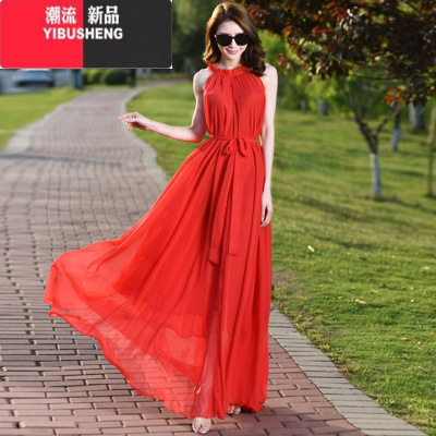 YIBUSHENG长裙到脚踝仙女白色连衣裙子季三亚海边度假沙滩裙波西米亚