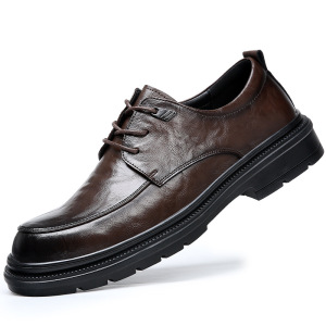 高端男士皮鞋软底正装商务新款黑色增高真皮休闲新郎结婚鞋男