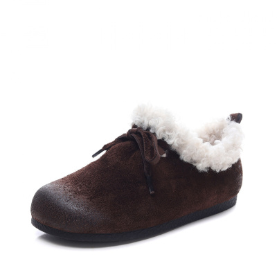 头层牛皮女雪地靴冬季新款羊羔毛软底显瘦百搭舒适保暖女靴