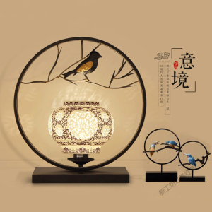 苏宁放心购 新中式台灯 卧室床头灯 中国风仿古大气现代客厅灯 酒店别墅装饰陶瓷台灯 台灯+送优质LED光源 默认颜色