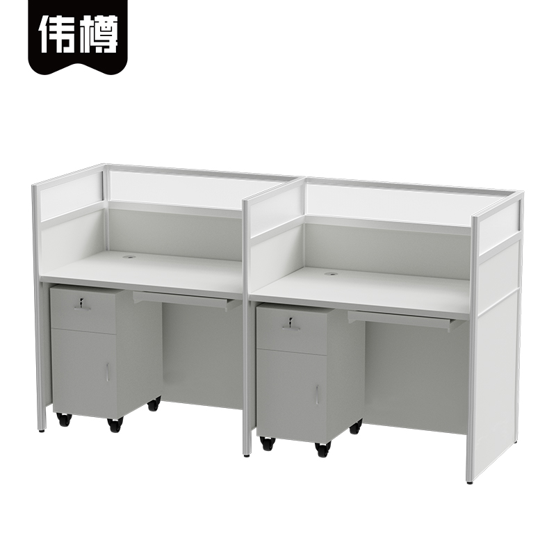 伟樽屏风工位双人位带柜220*70*125cm套