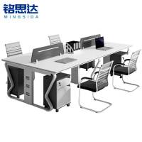 铭思达屏风办公桌四人位含柜椅套