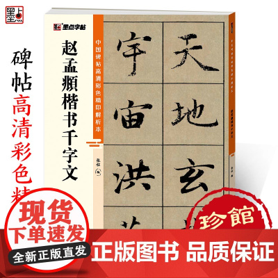 墨点字帖 中国碑帖高清彩色精印解析本 赵孟頫楷书千字文 成人毛笔书法练习字帖视频讲解藏家珍藏