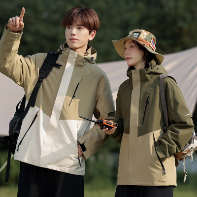 伊夫狼爪(YIFULANGZHUA)秋冬户外时尚情侣冲锋衣男三合一两件套女防风透气登山服