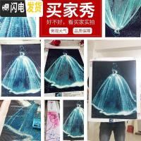 三维工匠5D钻石画2019年新款满钻婚纱情侣水晶十字绣欧式三联画珍 水晶嫁衣满钻[50*63CM]多送30钻+2套工具