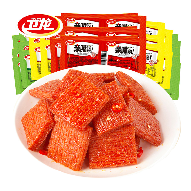 卫龙亲嘴烧系列 20片 多口味混合发货红烧牛肉味川香风味麦辣鸡汁味香