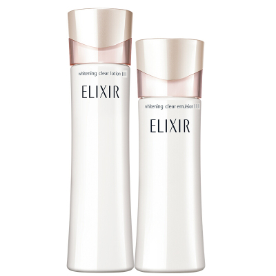 资生堂品牌怡丽丝尔（ELIXIR）纯肌净白水乳护肤套装3号丰润型（水170ml+乳45g）