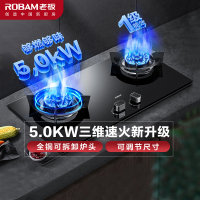 老板(Robam)5.0kW燃气灶自营双眼灶煤气灶单灶具嵌入式灶煤气炉钢化玻璃灶台炉具炉灶熄火保护57B0X液化气