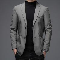男士羽绒西装秋冬新款中青年休闲羽绒西服灰鸭绒男式保暖西服外套