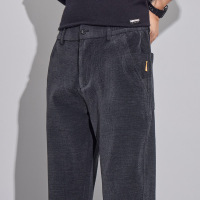秋冬新款百搭男士商务简约阔腿弹力高端休闲裤垂感直筒裤纯色潮流