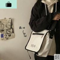 ins日系原宿暗黑古着感少女帆布包韩国ulzzang复古学生上课斜挎包NEW LAKE女斜挎包