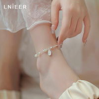 S925纯银碎银子和田玉脚链女2025年新款小众古风招财纳福足链送女朋友老婆情人节七夕生日礼物