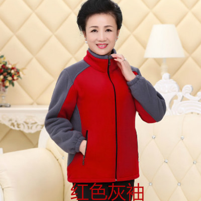 广赫中年女秋装2020新款40岁50妈妈装秋冬时髦外套摇粒绒上衣老人衣服夹克