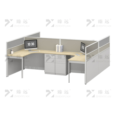 臻远 ZYGW-121屏风工作卡位职员桌办公桌 工字型四人位