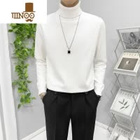 YANXU白色高领毛衣男慵懒内搭男士秋季翻领韩版男生冬季打底针织衫