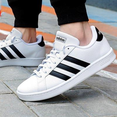 小白鞋阿迪达斯男鞋2021夏季新款皮面三条纹运动鞋休闲板鞋F36392