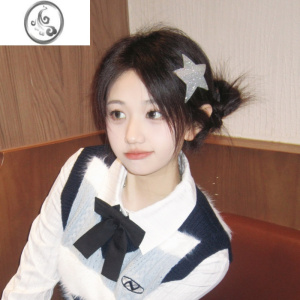 JiMi小众甜酷y2k辣妹五角星发夹个性潮流星星发卡细闪夹子 五角星1个装