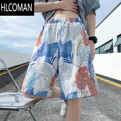 HLCOMAN冰丝短裤男夏季薄款速干沙滩大裤衩宽松睡裤休闲五分裤子