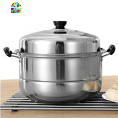 蒸锅不锈钢三层加厚火锅3层二2层多层蒸笼电磁炉锅具26c-32cm FENGHOU 32cm三层复底