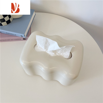 三维工匠简约升降纸巾盒高级感弹簧桌面抽纸盒 客厅家用创意ins餐巾纸盒子 霜白纸巾盒