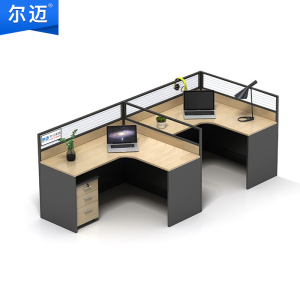 尔迈 屏风隔断办公桌椅组合 职员桌员工桌电脑桌办公桌组合卡位办公员工位 F型 两人位左边 标准