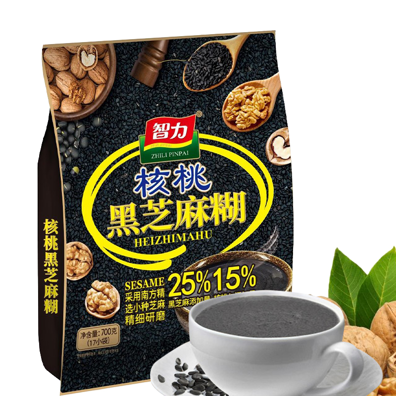 智力 核桃黑芝麻糊700g(内含17小包)营养早餐冲调饮品冲饮芝麻糊即食