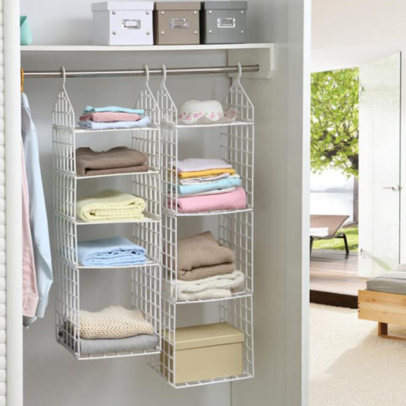 美帮汇可悬挂衣物厨柜组合收纳架塑料整理架置物架储物挂袋挂架衣柜层架