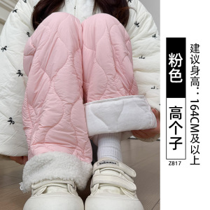 东北防寒裤子女冬加厚棉裤外穿新款小个子直筒保暖滑雪防风裤