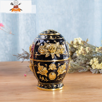 欧式牙签盒客厅时尚茶几自动手按牙签筒创意时尚复古摆件牙签罐 敬平 黑底金玫瑰