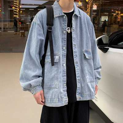 春秋季牛仔夹克男韩版百搭学生休闲外套港风ins潮流宽松帅气上衣约龙