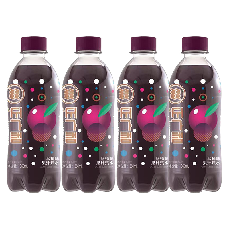 正广和 上海盐汽水夏季防暑降温碳酸汽水饮料 乌梅汽水360ml*4瓶
