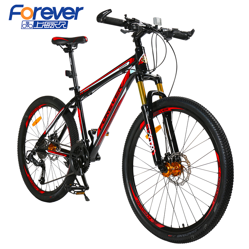永久山地车自行车男女成人单车27/30速一体轮铝合金变速越野赛车