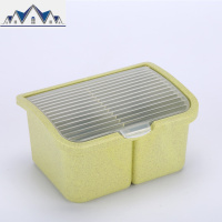 厨房装放盐调料盒佐料瓶作料分隔格调味收纳盒塑料盐罐糖罐子带盖 三维工匠