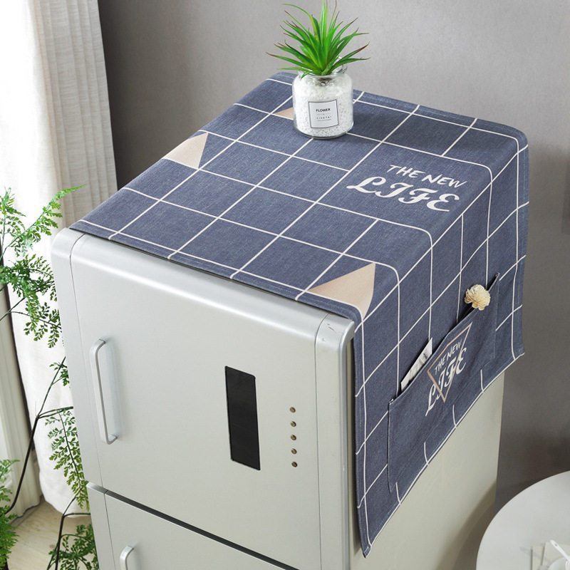 冰箱防尘罩防尘布盖布保护罩微波炉洗衣机双开单开冰箱罩盖 HJYH-03 冰箱,洗衣机通用盖巾(140*55cm)升级防水