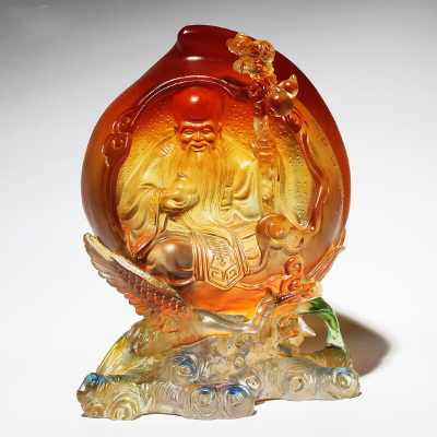 礼氏嘉礼品琉璃老寿星摆件70岁老人生日八十大寿90岁实用工艺品默认颜色