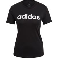 Adidas女士运动T恤修身款圆领短袖棉质休闲百搭黑