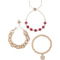 GUESS女式花型水晶石混搭手链套装