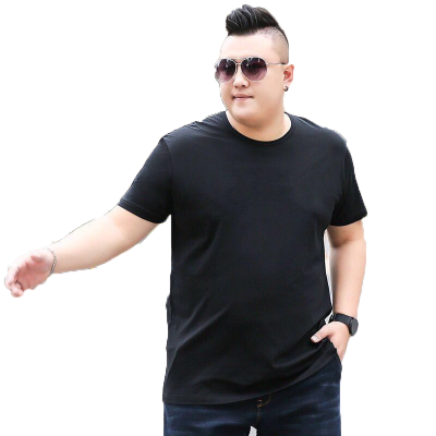 夏季短袖T恤加肥加大码宽松运动T恤大胖子圆领休闲男装肥佬装臻依缘