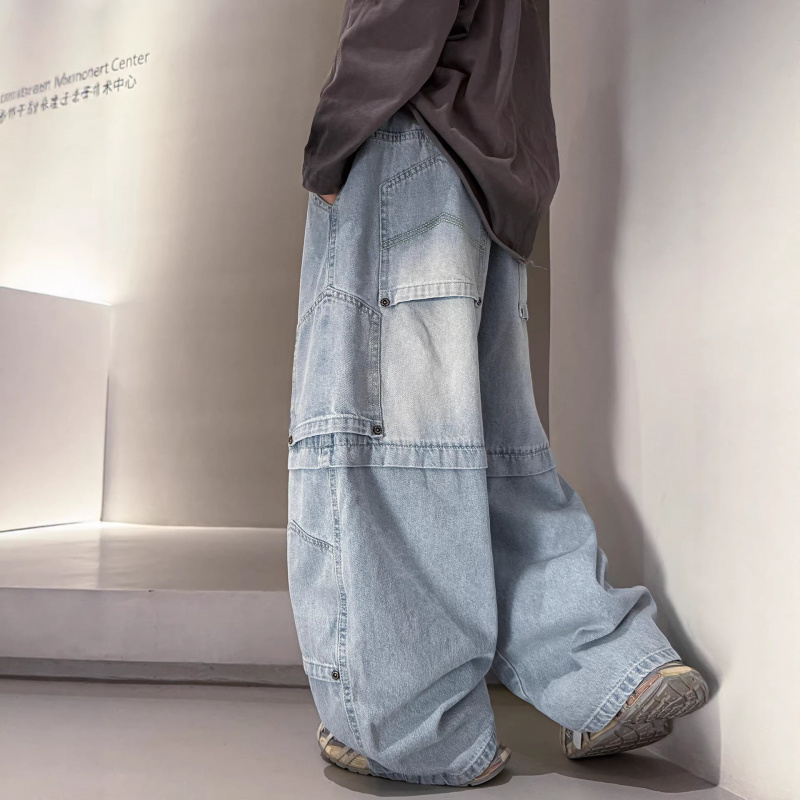 男童牛仔裤春秋款2026新款男孩春装大儿童装痞帅宽松休闲直筒裤子