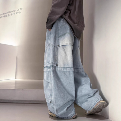 男童牛仔裤春秋款2026新款男孩春装大儿童装痞帅宽松休闲直筒裤子_200