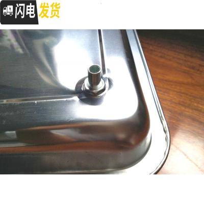 三维工匠茶台嵌入式不锈钢茶盘接水盘带排水球管托盘茶桌漏水盆方形茶盘 59.5*39.5*2cm茶具