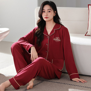 秋冬季睡衣女德绒保暖加厚简约时尚女士冬天开衫家居服年新款