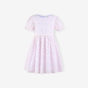 [1件3折]铅笔俱乐部童装2025夏装新款女童连衣裙中大童裙子儿童收腰碎花裙