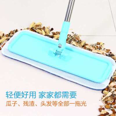 优旋(youeshone)拖把木地板专用打蜡静电平底尘推粘扣式旋转拖把头干湿两用2块布