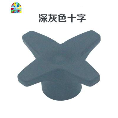 硅胶防烫锅盖顶帽锅柄套提手防烫小花帽配螺丝通用配件 FENGHOU 深灰色十字型锅盖帽