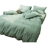 美帮汇四件套全棉全棉简约大气北欧洗棉 柔软亲肤床套式