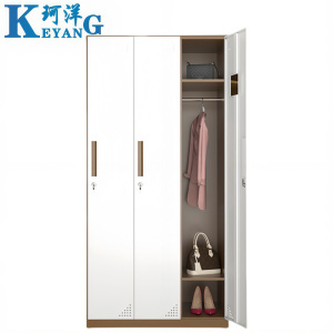 珂洋 更衣柜 咖白拆装三门 台
