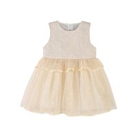 [1件3折]秋季新款女童背心连衣裙软软糯糯暖色裙优雅公主网纱连衣裙