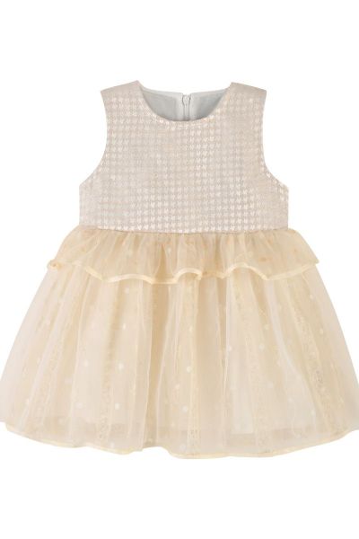 [1件3折]秋季新款女童背心连衣裙软软糯糯暖色裙优雅公主网纱连衣裙